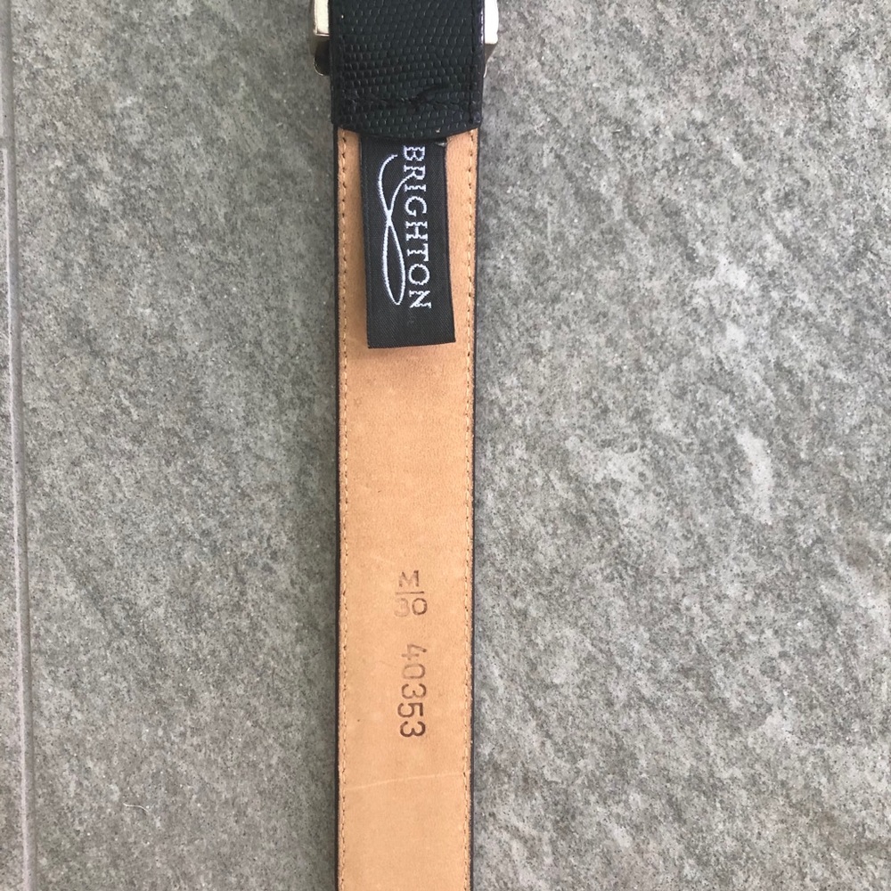 Brighton Black Leather Belt with Silver Buckle - Picture 5 of 5